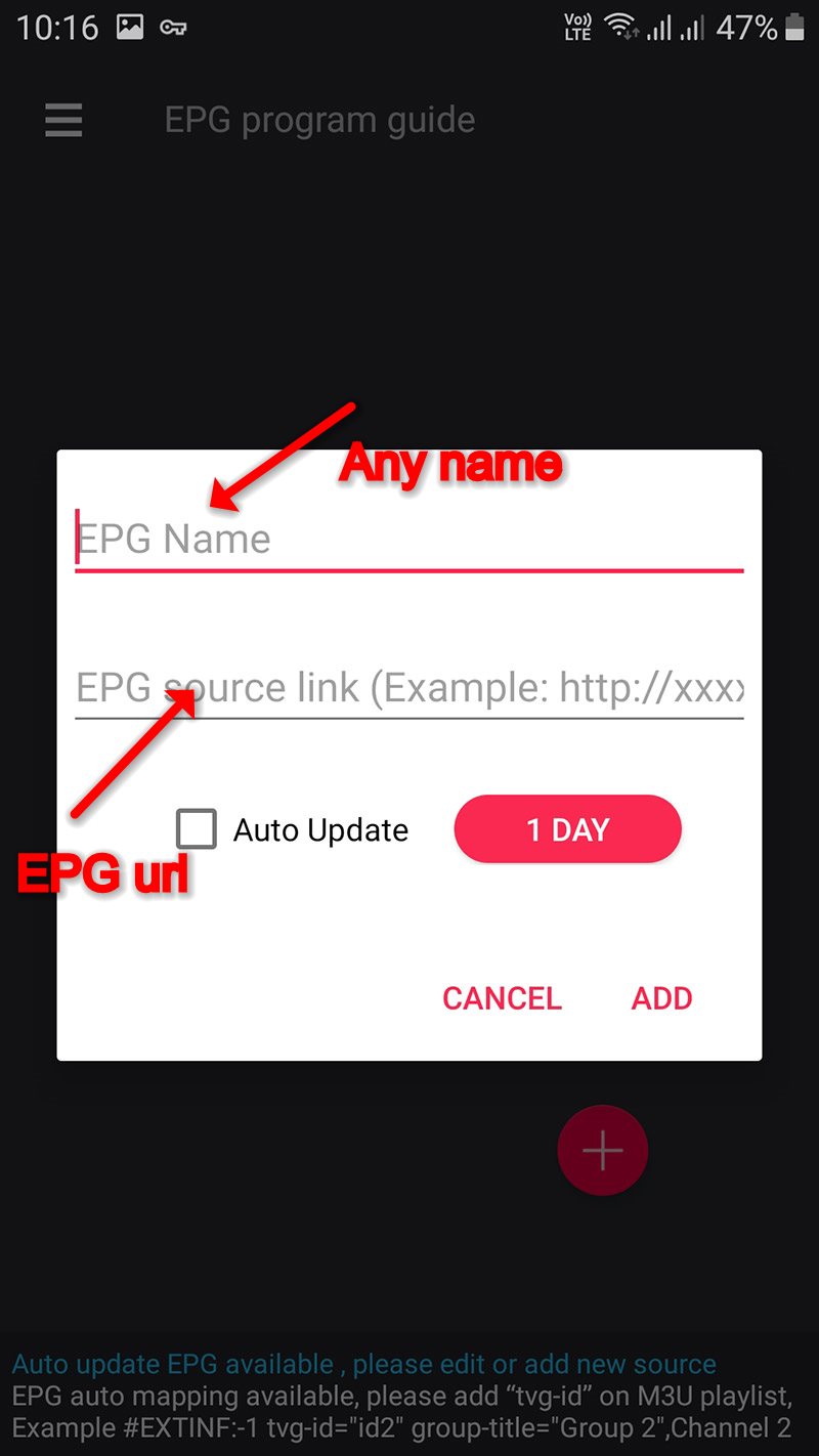 How to add EPG on GSE via Remote Playlist